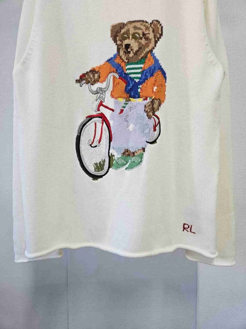 Polo Ralph Lauren Cream Bicycle Polo Bear Crewneck Knit Sweater - Picture 4 of 4